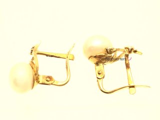 pendientes oro 18k con piedra con perla