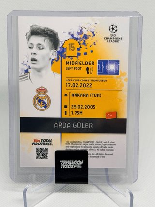 Arda Guler /99 Real Madrid Topps Total Football
