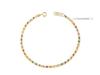 pulsera oro 18k con piedra con circonita