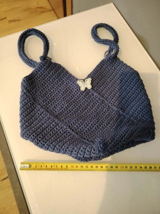 Borsa uncinetto blu fatta a mano