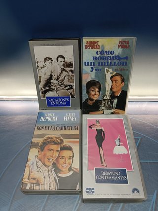4 PELICULAS VHS románticas, Audrey Hepburn