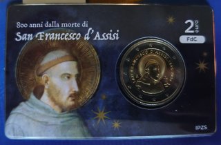 Coincard 2 Euro FdC San Francisco de Asís