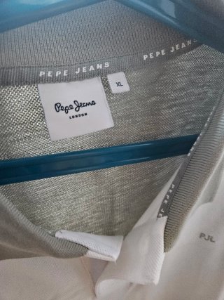 Polo Pepe Jeans Talla L Verde y Blanco