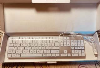 Teclado QWERTY Plata y Blanco