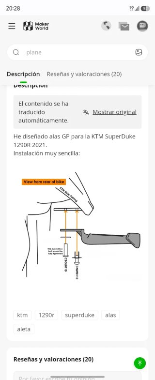 Alerones laterales KTM 1290 Super Duke R
