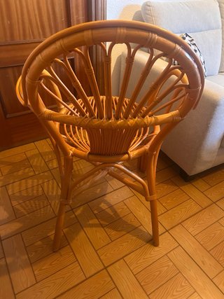 Butaca de mimbre vintage colonial