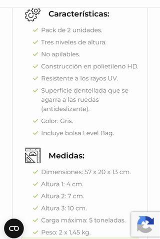 Cuñas / Calzos Fiamma Level Up