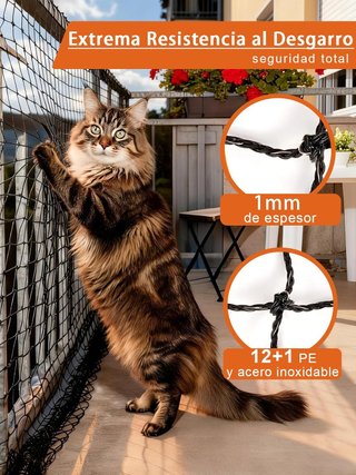 NIEKILIG Red Gatos 8×2m Reforzada Acero 12 hilos
