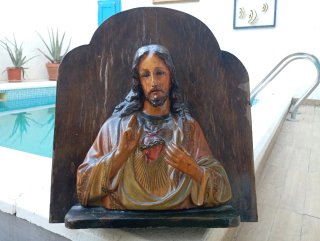 Antiguo Altorrelieve Sagrado Corazón Jesús