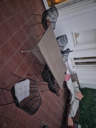Silla de Exterior de Ratán Negra