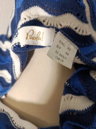 Jersey Paola Talla 42/44 Azul y Blanco