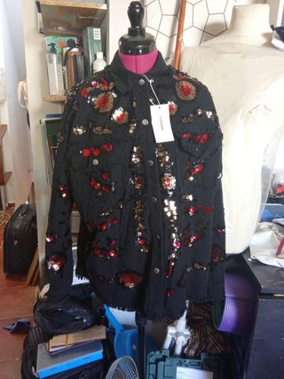 Cazadora vaquera Jumble lentejuelas