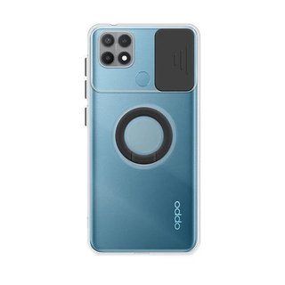 Funda Oppo A15 Transparente con Anilla y Cubre Cám