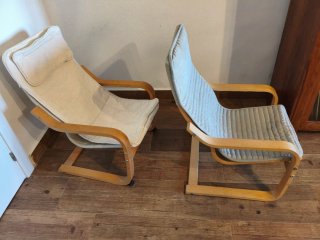Sillón infantil madera y tela beige