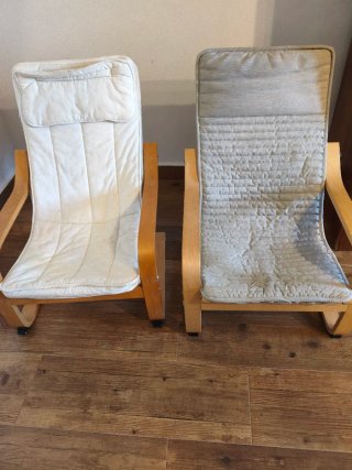 Sillón infantil madera y tela beige
