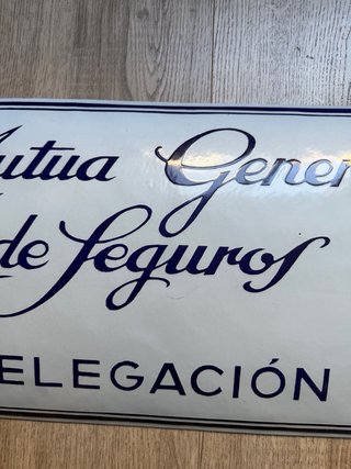 Cartel chapa  Esmaltado Mutua General de Seguros