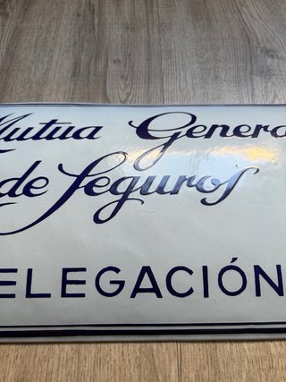Cartel chapa  Esmaltado Mutua General de Seguros