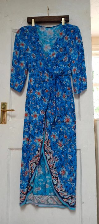 Zara Vestido largo Azul tendencia TL.Manga 3/4