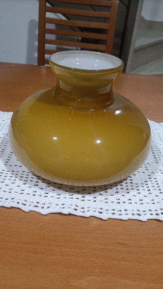 Paralume vintage vetro giallo senape