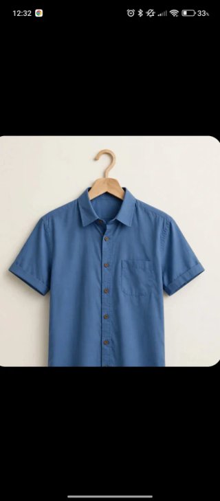 Camisa Azul de Manga Corta Talla M