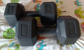 2 Mancuernas Hexagonales Allinlife - 7,5 kgs c/u.