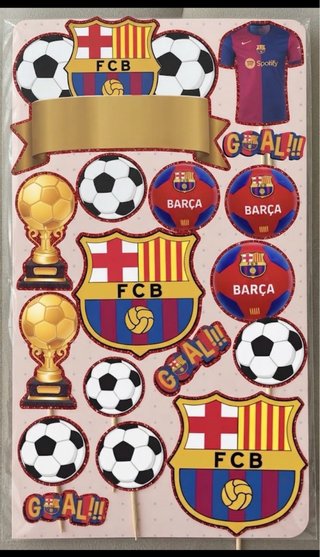 Set de Toppers para Tartas FC Barcelona