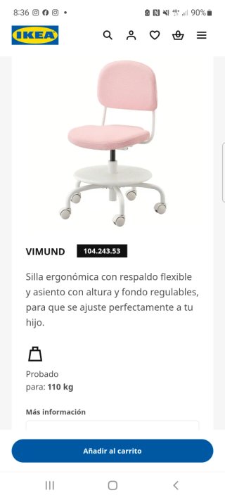 Silla escritorio juvenil Ikea Vimund