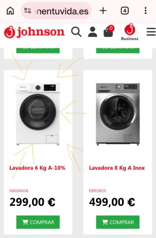 Lavadora Johnson 6 Kg A-10% prácticamente nueva