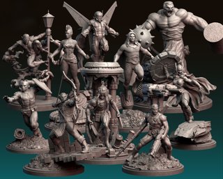 Miniaturas 3D de superhéroes – Marvel y DC