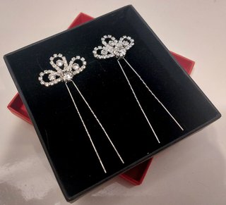 Horquillas de pelo vintage circonitas 1980 nuevas