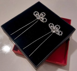Horquillas de pelo vintage circonitas 1980 nuevas