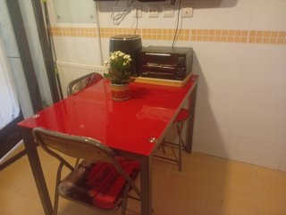 Mesa Cocina Cristal Rojo Confora