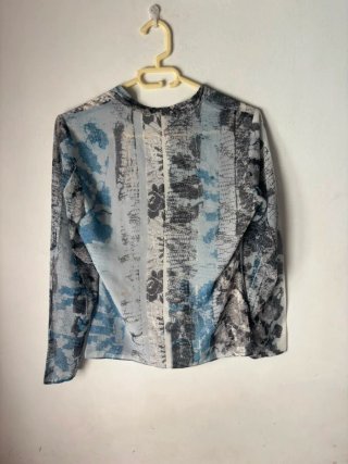 Blusa Reiss Estampada Drapeada Talla S