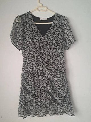 Vestido drapeado estampado barroco Green Coast