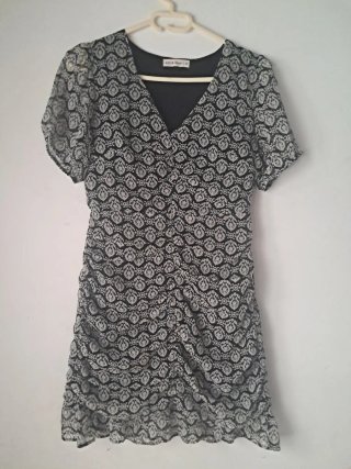 Vestido drapeado estampado barroco Green Coast