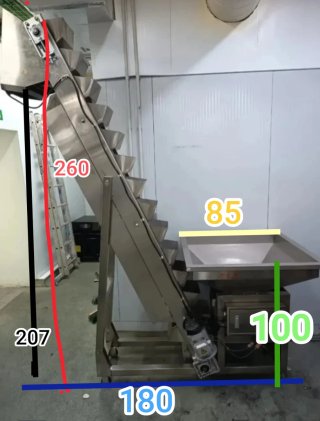 Cinta transportadora elevadora industrial