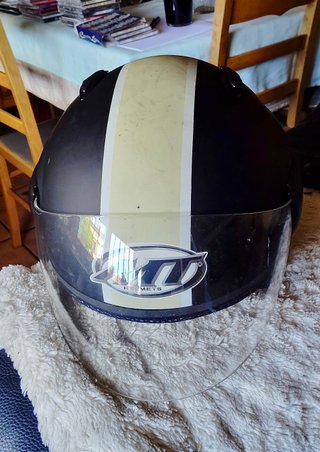 Casco Moto MT Vintage Negro/Rojo