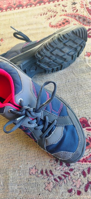 Zapatillas trekking Quechua mujer azul/gris