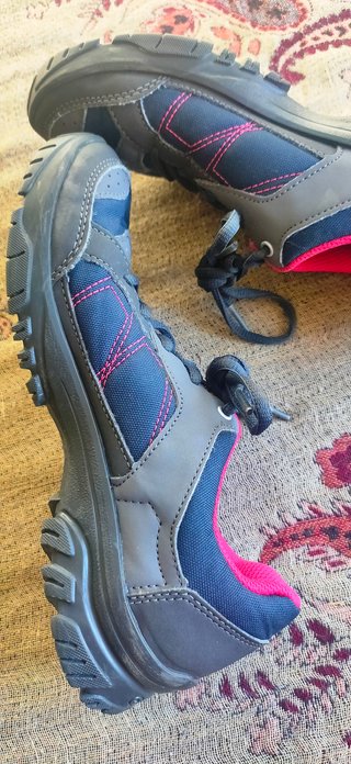 Zapatillas trekking Quechua mujer azul/gris