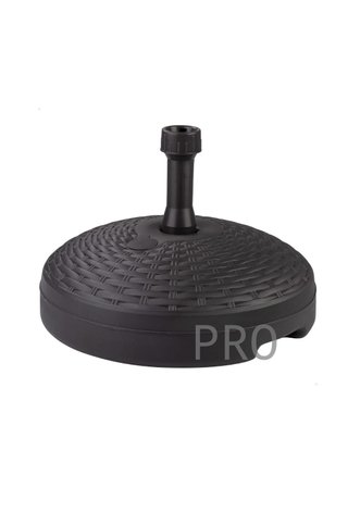 Base sombrilla terraza exterior circular negra, resistente al agua