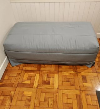 Puff cama 135cm gris