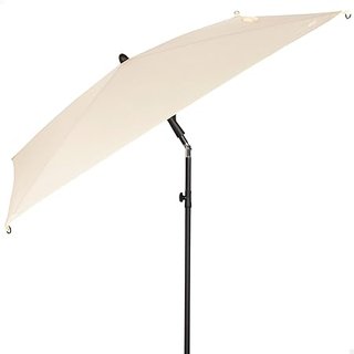 AKTIVE Sombrilla de terraza Cuadrada, 175x175 cm, Mástil de Acero inclinable, Tejido poliéster con p