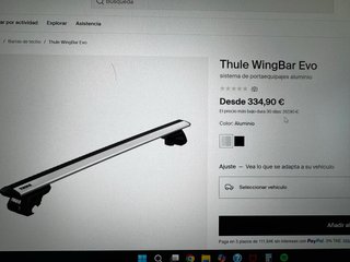 BARRAS DE TECHO UNIVERSALES THULE WINGBAR. NUEVAS.