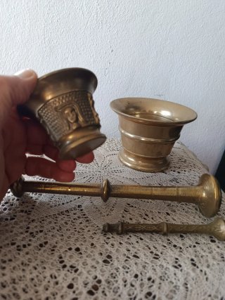 Conjunto 2 morteros bronce antiguos