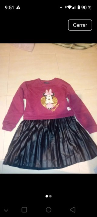 Vestido Minnie Mouse Granate y Negro