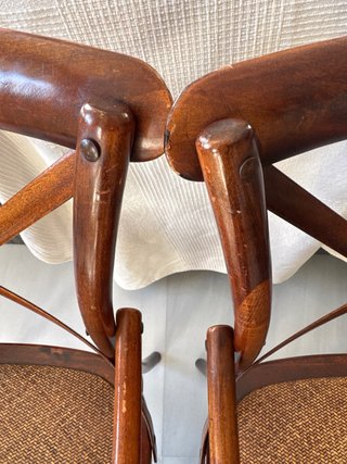 Lote 3 Sillas Madera Rattan