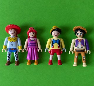 Figuras Playmobil: Jessie, Megara, Hector, Pinocho