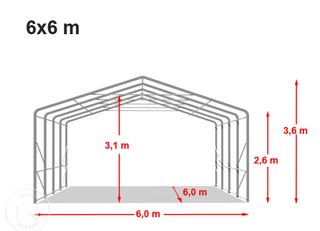 Carpa Industrial 6x6m PVC Gris