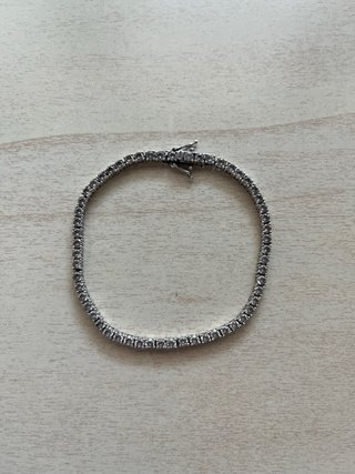 Bracciale tennis in argento con zirconi