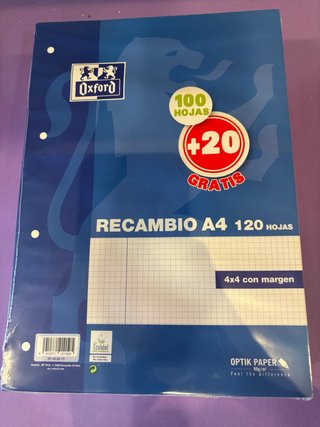 6 Paquetes de Recambios Oxford A4